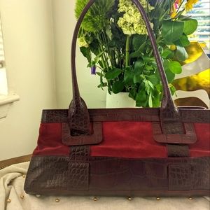 Authentic Furla Suede band Embossed Crocodile